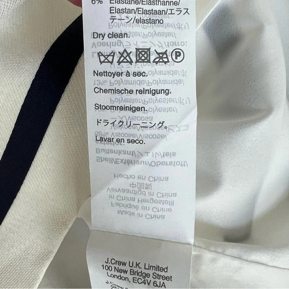 New J Crew Jacquard Stripe Midi Dress Scoop Neck Sz 0 Navy & Ivory Ak231 Women’s - Picture 14 of 15